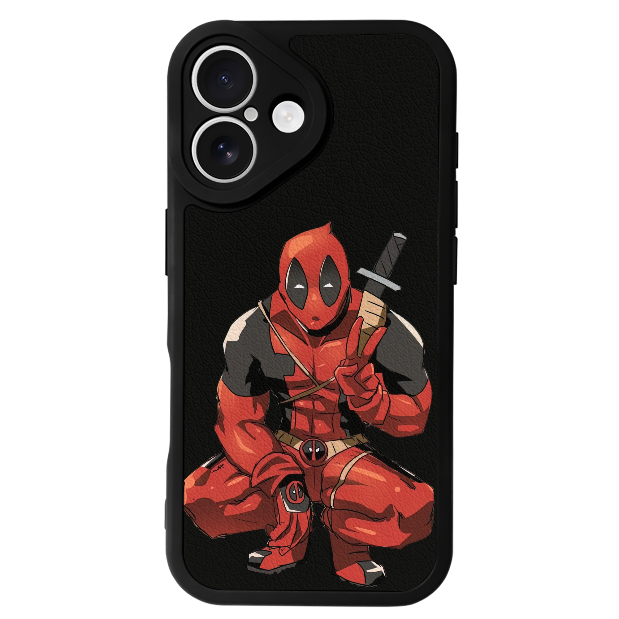 （画像用） Deadpool デッドプール 【iPhone 16シリーズ対応】シリコンスマホケース（レザー調） 材質：シリコン